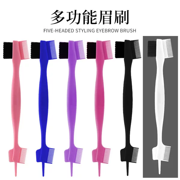 Cross-border eyebrow brush double eyebrow brush mascara brush hair wax hair trim comb hairline edge brush makeup brush