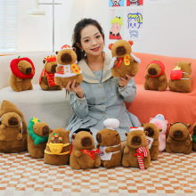 新款卡皮巴拉毛绒玩具 大八寸可爱水豚 玩偶8寸抓机毛绒水豚批发