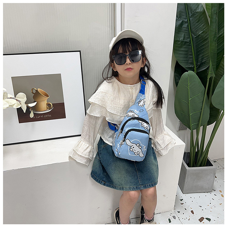New children's chest bag, cartoon bag, printed canvas bag, cute baby coin purse, fashionable boys' and girls' crossbody bag undefined