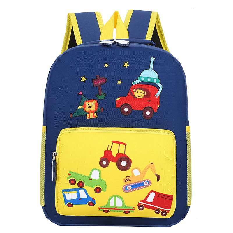 Nueva mochila escolar de dibujos animados para niños, mochila de juguete con diseño de coche, mochila transfronteriza para jardín de infantes, mochila para primer grado