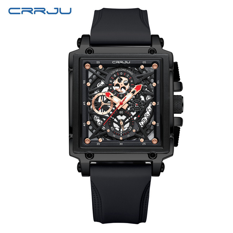 CRRJU/Kakun 2312 Nuevo reloj de hombre de cinturón simple personalidad de negocios multifuncional Calendario de hombre image 10