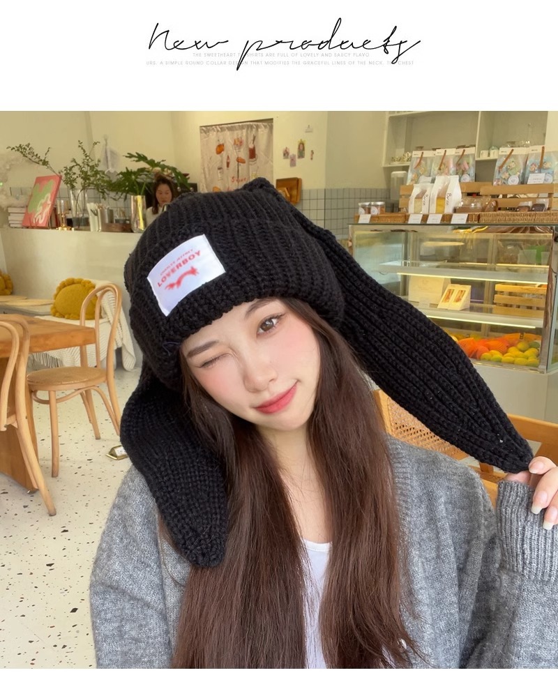 Han China-Chic brand design niche rabbit wool autumn and winter ear protection warm knitted hat children_voghion.com