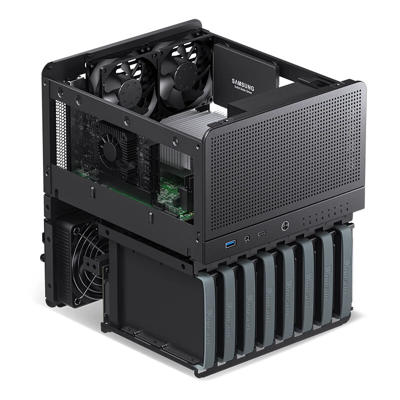 乔思伯 N3mini chassis NAS aluminum 8-bay Type-C interface supports SFX small power supply ITX motherboard