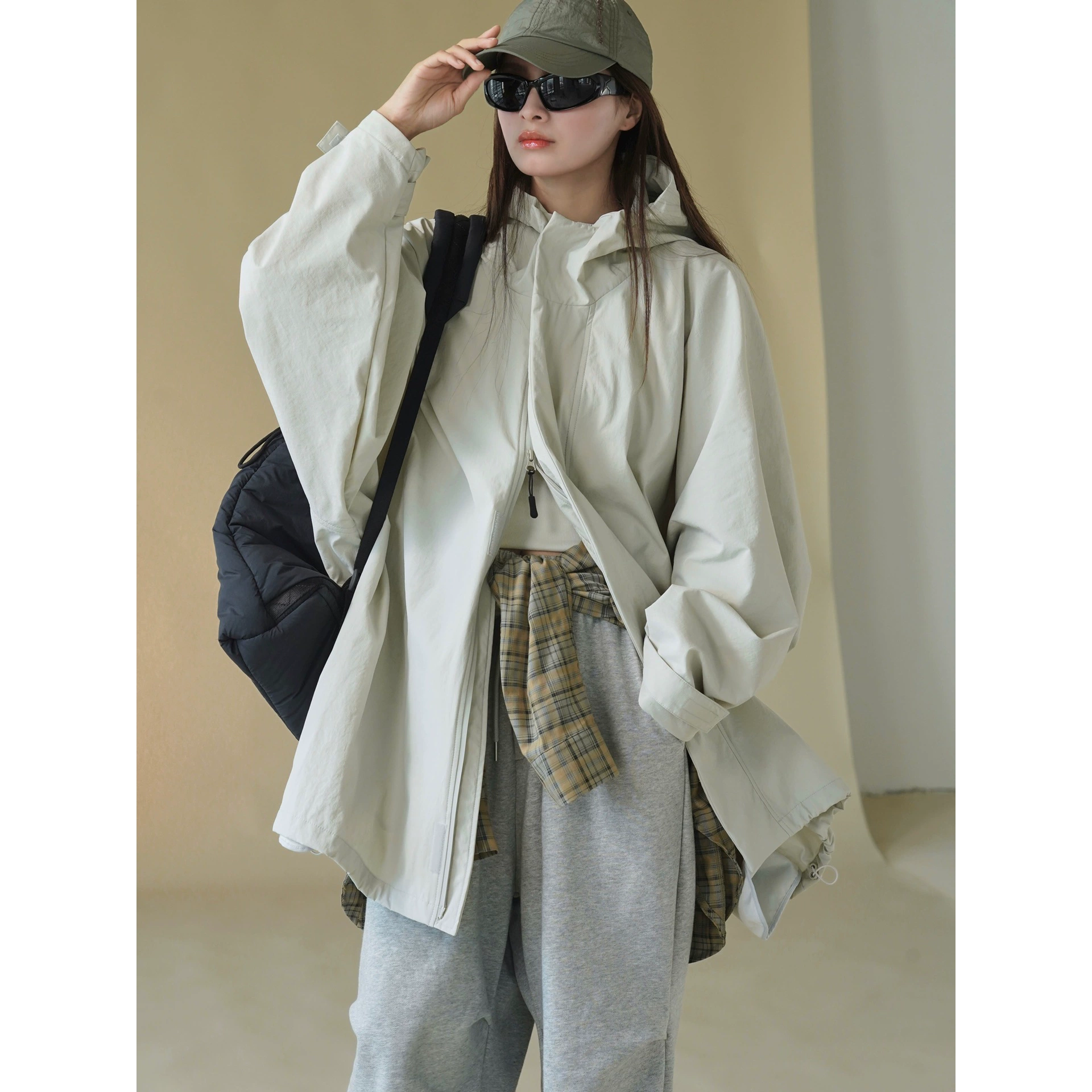 Lu Fu's новая осенняя стильная уличная куртка в японском стиле с большим профилем и капюшоном, ветровка, свободный ветрозащитный повседневный топ для женщин