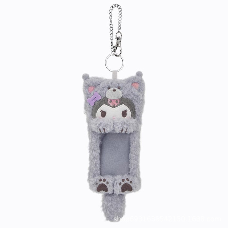 Llavero con Funda para Tarjetas de Peluche de Peluche Corto para Bolso