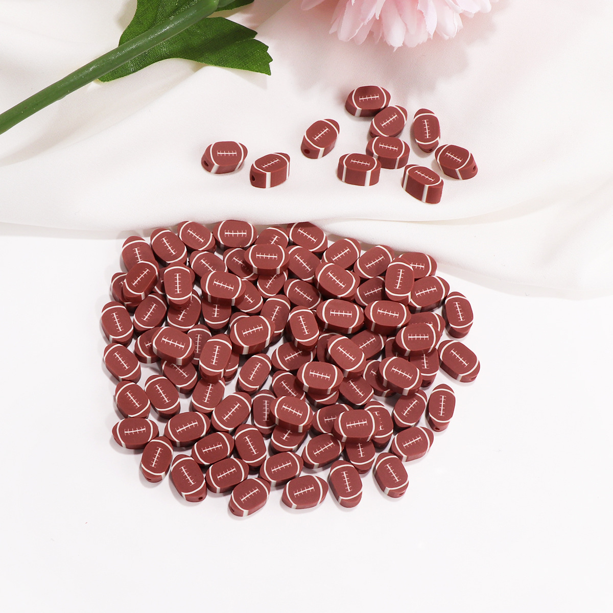 Accesorios de la joyería cerámica suave rugby perlas sueltas hecho a mano material de bricolaje pulsera collar