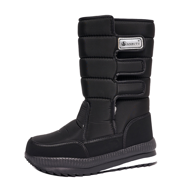 Botas de nieve rusas para comercio exterior, para hombre y mujer, talla grande, forradas con forro polar, gruesas, cálidas, antideslizantes, de algodón para exteriores.