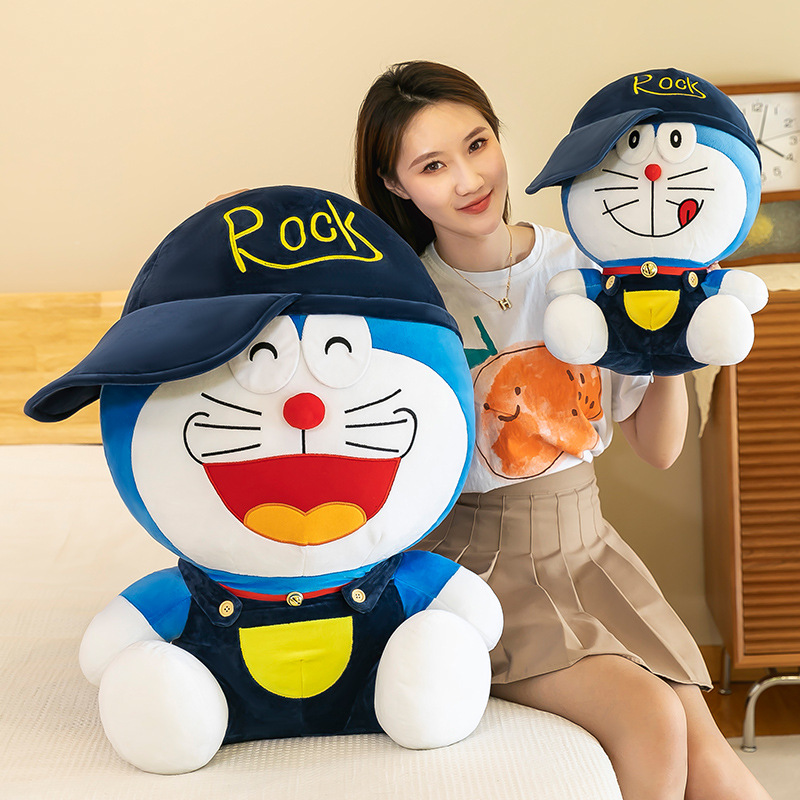 Nuevo sombrero máquina gato juguete de peluche lindo Dingdong gato muñeca Doraemon muñeca de tela para niños