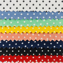 圆点布 32支弹力细斜纹印2毫米波点布  小波点印花服装鞋帽面料