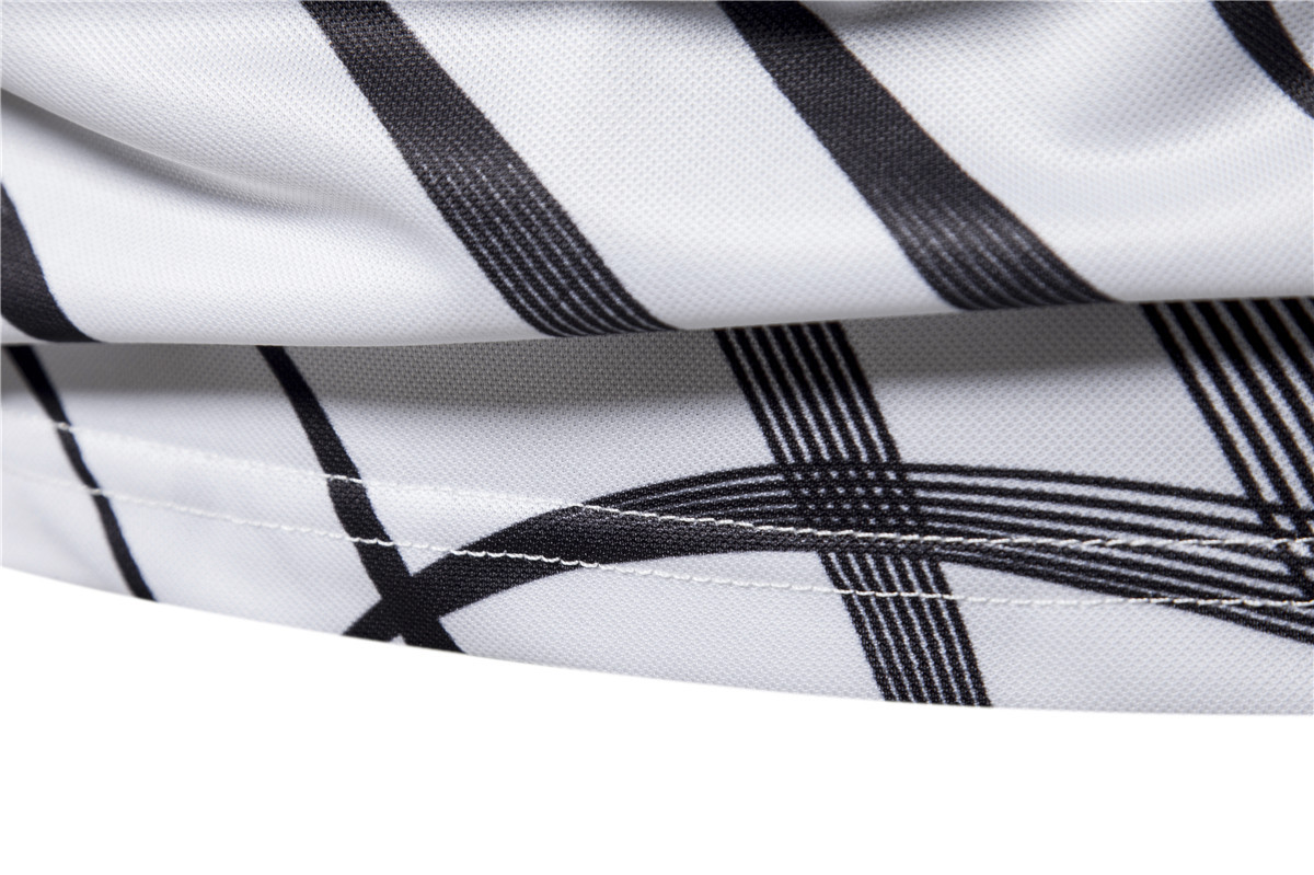 Nuova polo casual estiva con maglietta a maniche corte da uomo con stampa a righe_voghion.com