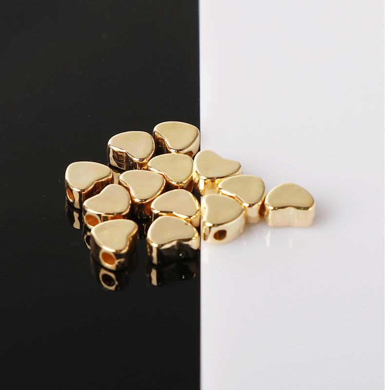 Plating Design Plastic Heart Shape DIY Jewelry Accessories Beads