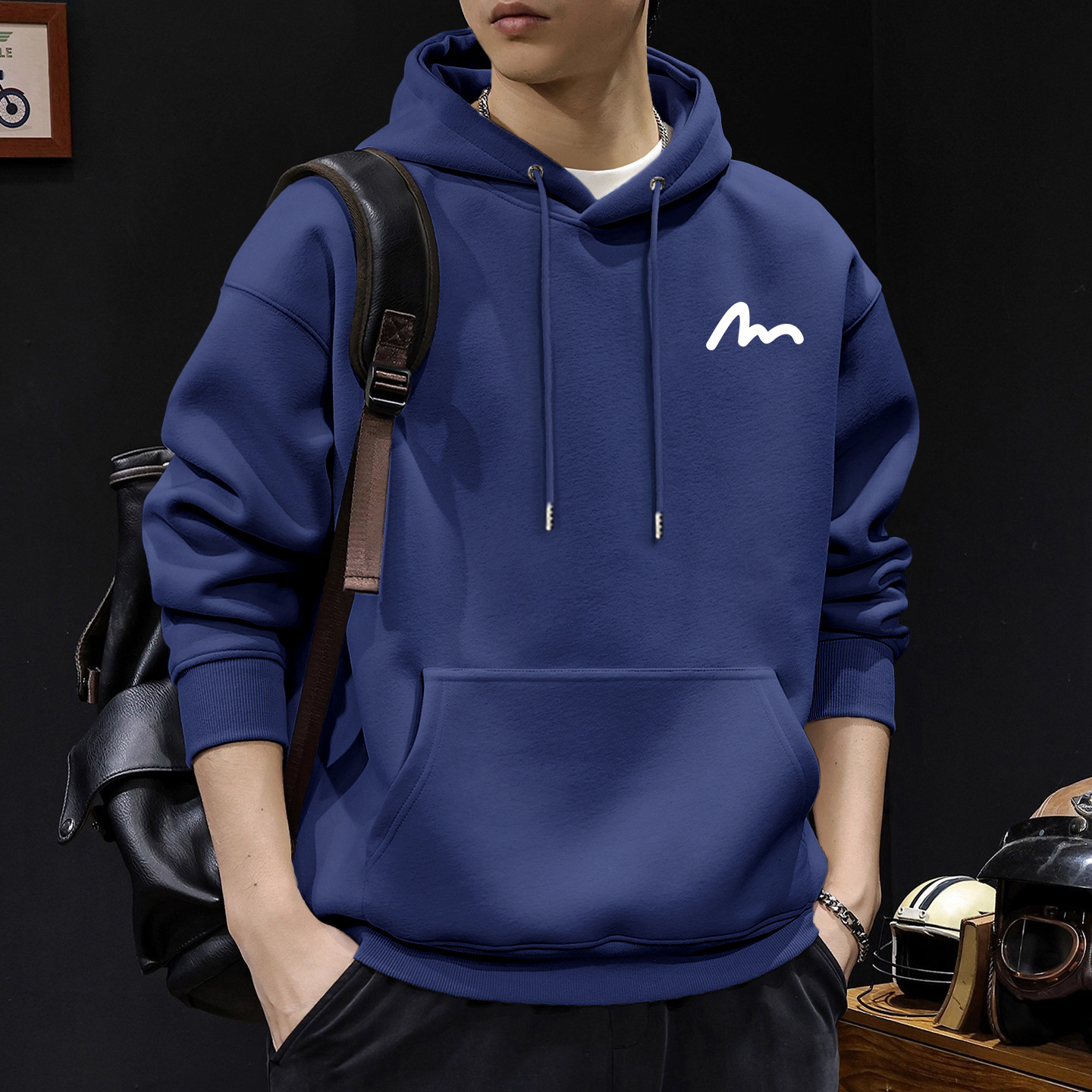 Azul escondido con sudadera normal - 6377