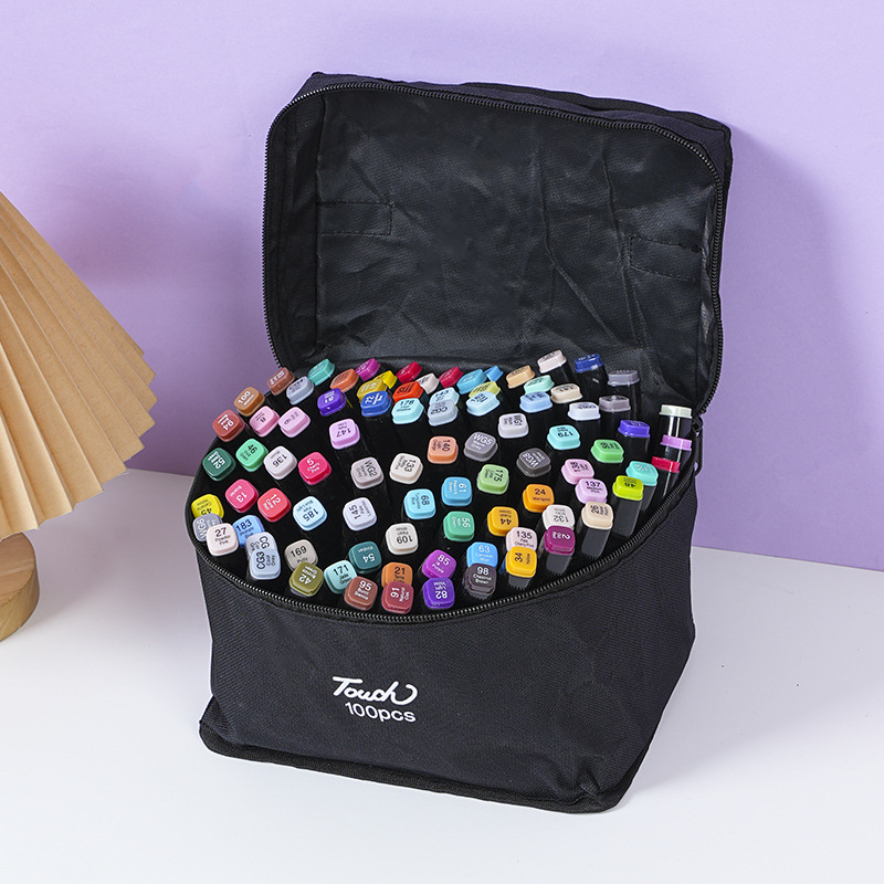 Juego de marcadores aceitosos de alcohol de doble cabeza al por mayor de fábrica, bolígrafos de acuarela para niños de color, marcadores de pincel de pintura, stock