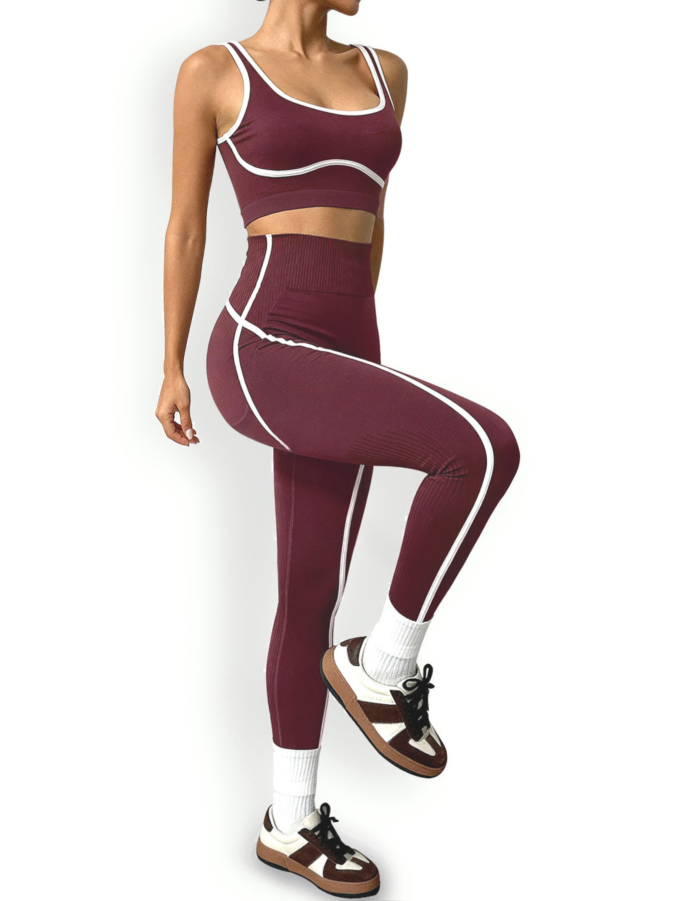 Dames sportset yoga legging push-up sneldrogend fitnesspak_voghion.com