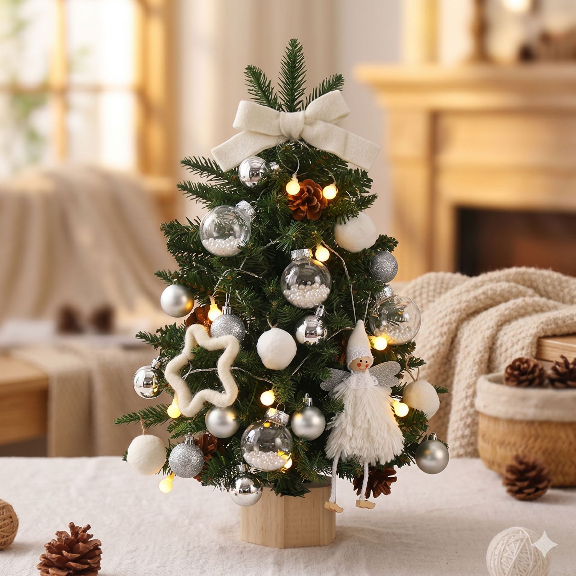 Mini árbol de Navidad con luces 2026 nueva decoración de Navidad decoración de mesa en el hogar inswind paquete de árbol de Navidad