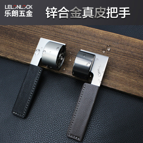 Lelang Wholesale Light Luxury Genuine Leather Handle Mortice Lock Interior Door Nordic Style Room Door Lock Silent Magnetic Split Lock