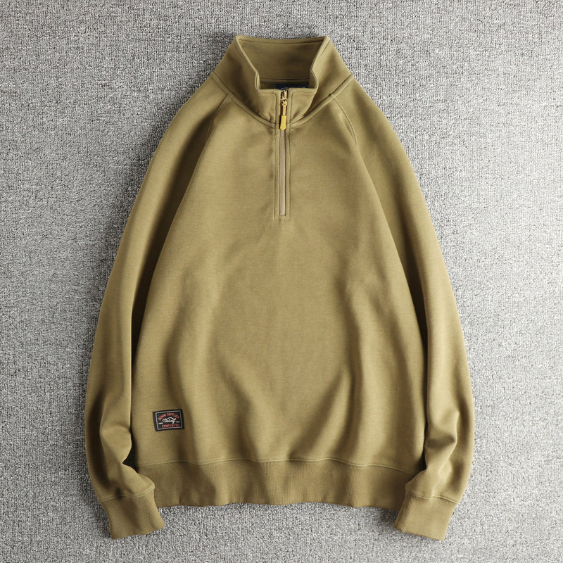 350g High-Density Air Cotton Fluffy and Comfortable Men's Half-Zip Stand Collar Sweatshirt Autumn and Winter Trendy Versatile Long-Sleeve Pullover 350g High-Density Air Cotton Fluffy and Comfortable Men's Half-Zip Stand Collar Sweatshirt Autumn and Winter Trendy Versatile Long-Sleeve Pullover