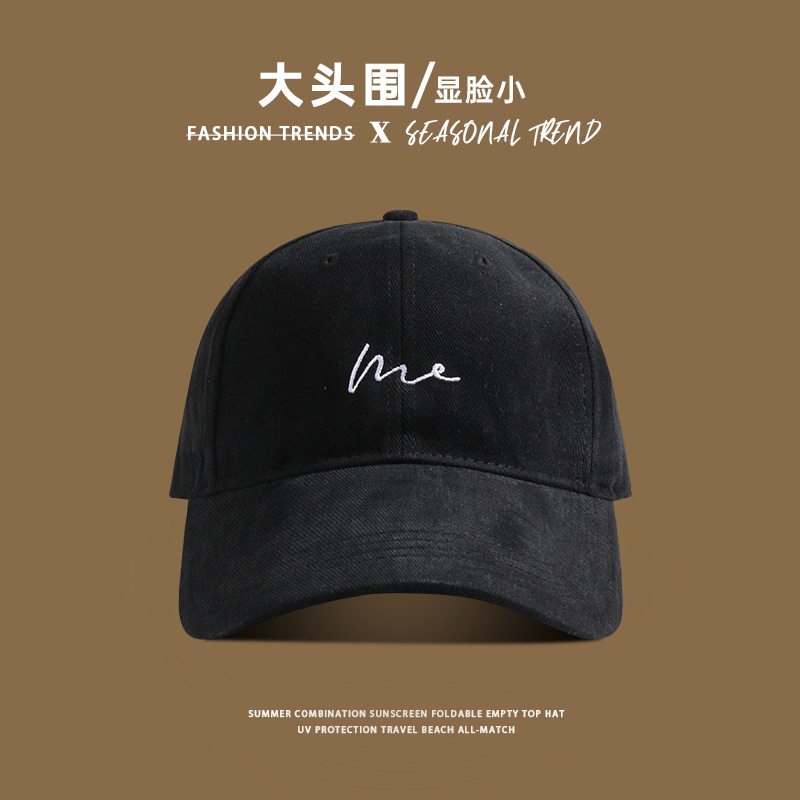 Grass embroidered wavy hairy baseball cap py black
