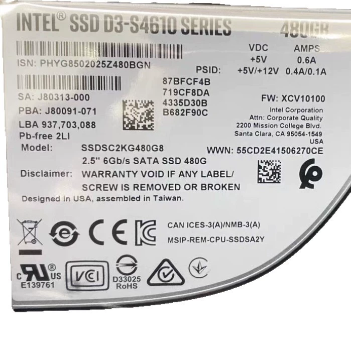 S4610 твердотельный накопитель 480 ГБ
