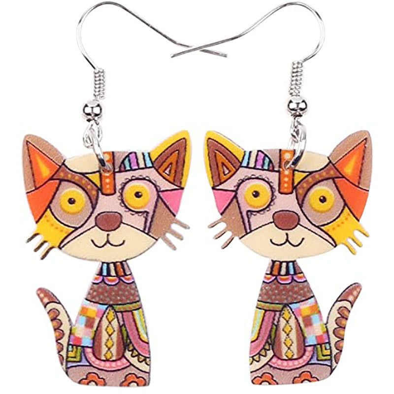 Fashion Cat Arylic Printing Women's Drop Earrings 1 Pair display picture 3