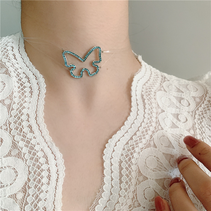 Collar De Mariposa De Diamantes Con Hilo De Pescar Invisible display picture 19