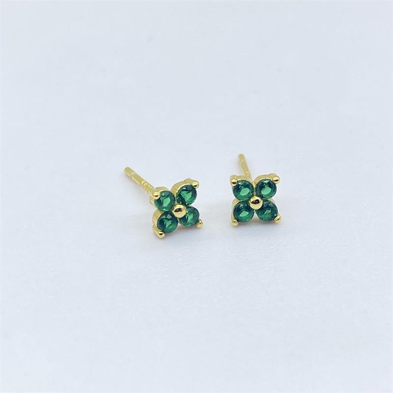 Simple Style Flower Sterling Silver Inlay Artificial Diamond Ear Studs 1 Pair display picture 3