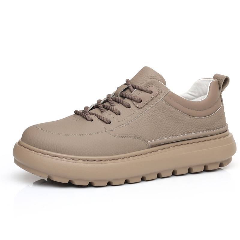 Cabeza de piel de vaca de otoño nuevos zapatos casuales de hombre zapatos transpirables de cuero de suela gruesa zapatos de cuero ultraligeros de hombre zapatos suaves