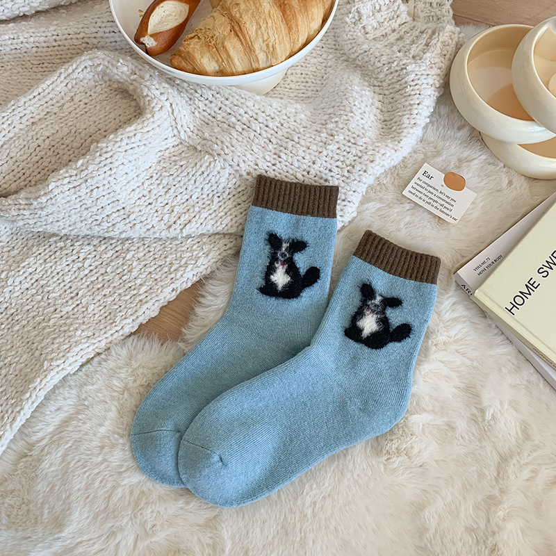 Calcetines de Lana de Tubo Medio para Mujer Antibacterianos con Absorción de Sudor para Invierno