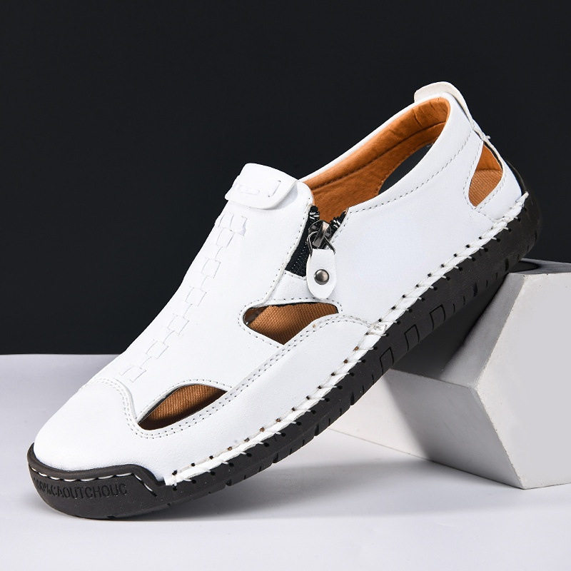 Dép sandal nam bít mũi thoáng khí chống trượt, cỡ lớn đi biển — T2518 trắng, T2518 vàng, T2518 xanh, T2518 đen chi tiết 22