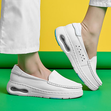新款牛皮EVA气垫款医院白色护士鞋舒适软底潮流小白鞋