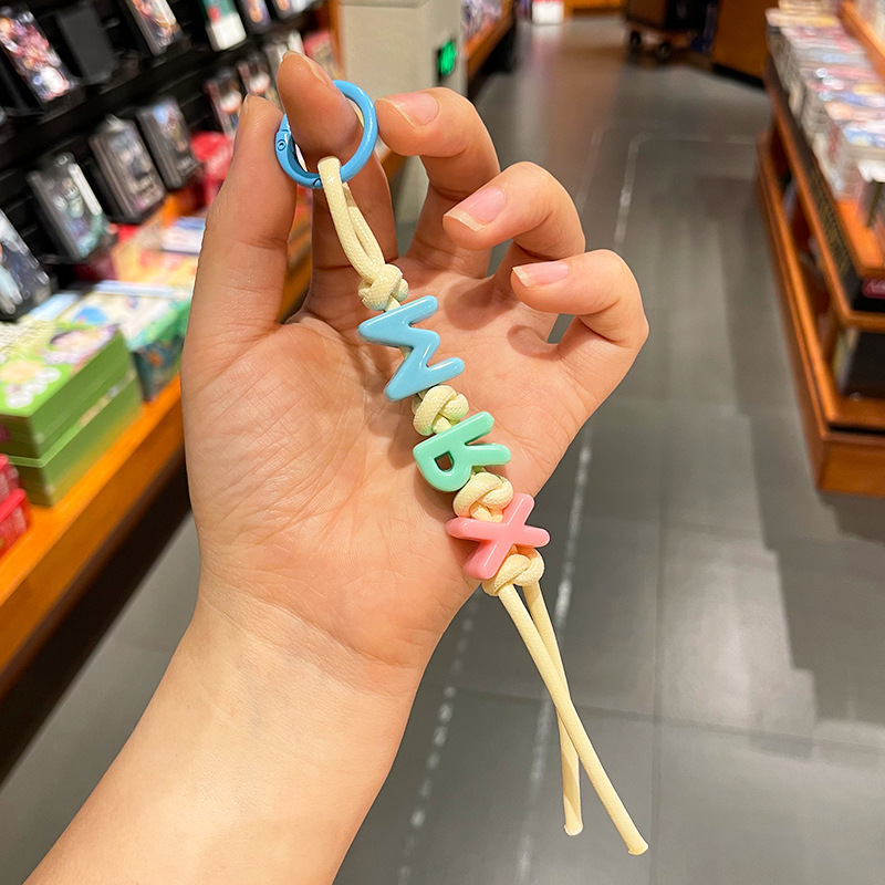 创意MIU多巴胺编织字母挂绳背包挂饰品diy配件韩版女生ins风挂饰|undefined