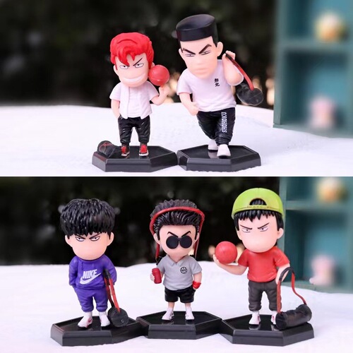 Q version of Slam Dunk Hand Figure Sakuragi Hanamichi Rukawa Kaede Mitsui Hisashi Doll Model Desktop Car Ornament