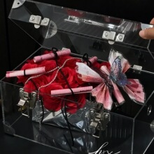 亚克力花盒七夕情人节枪炮插花篮情侣节花蓝高透花艺资材花店包装