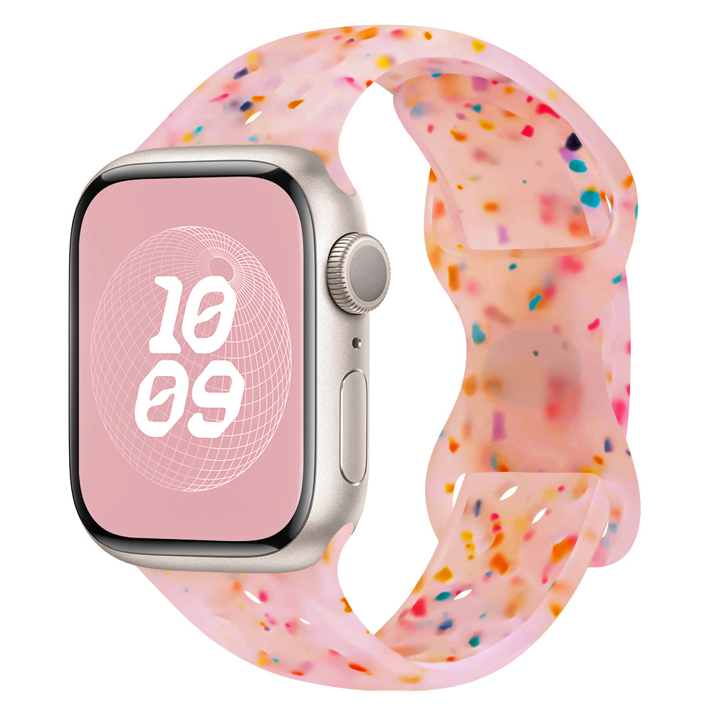 Suitable for Apple Watch with colorful dot rainbow butterfly clasp silicone strap iWatch SES91-8 Ultra undefined