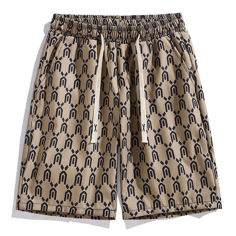 Sommershorts Herren 2023 neuer Modetrend Eisseide schnelltrocknende Herren Beachwear Halbzwerghose_voghion.com