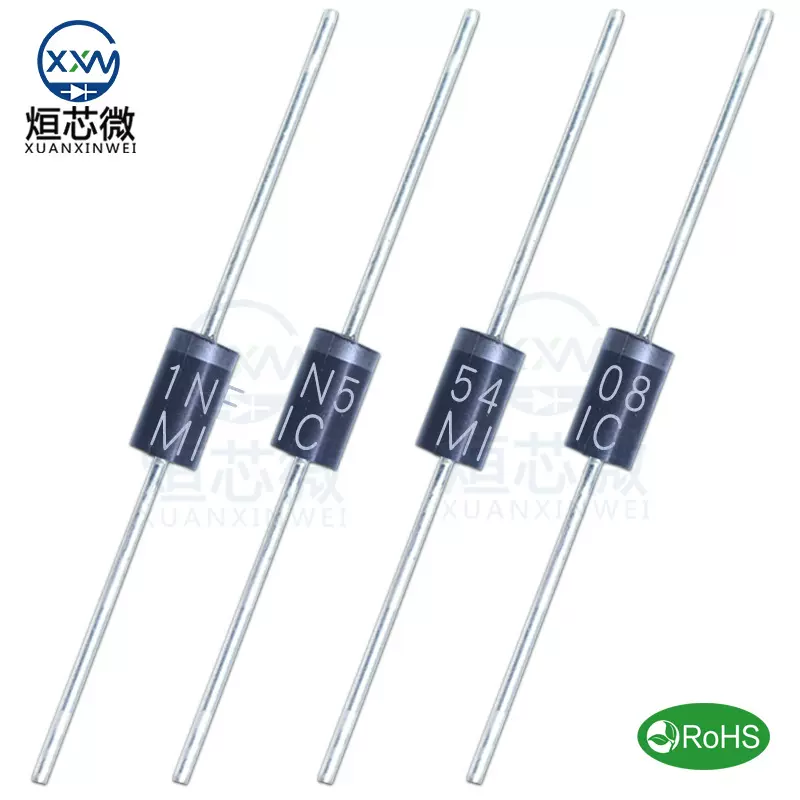 工厂直营 1N5408 DO-27 3A/1000V 1N5404 DO-201AD直插整流二极管