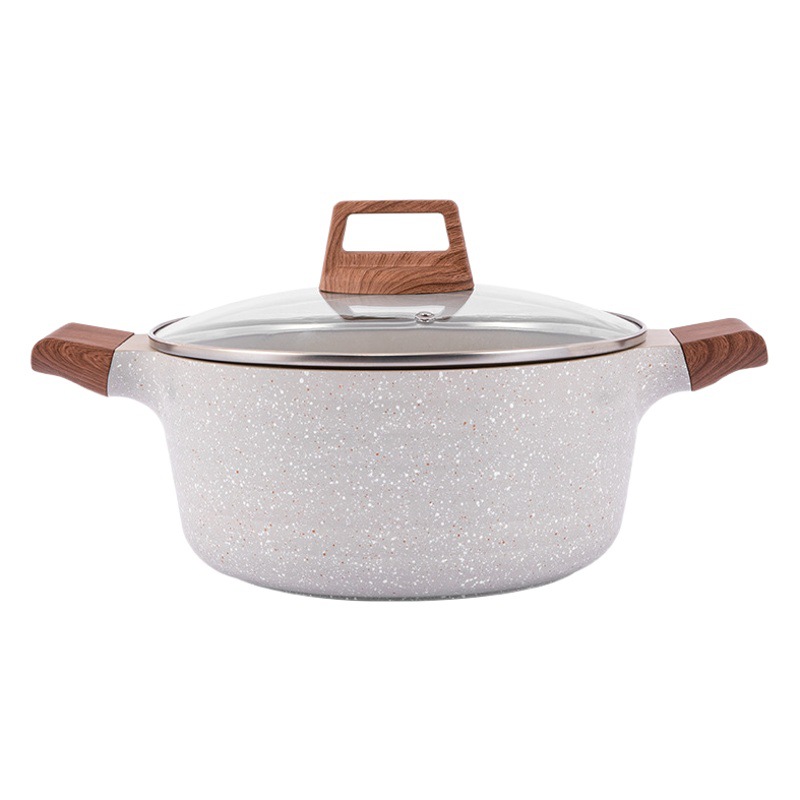 Yierjia olla de sopa de piedra de maifan olla de estofado doméstica antiadherente multifuncional olla de doble oreja estufa olla de cocina universal comercio exterior