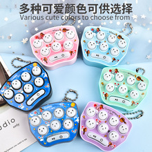 跨境迷你掌上游戏机可爱图案打地鼠电子发光解压玩具小钥匙扣批发
