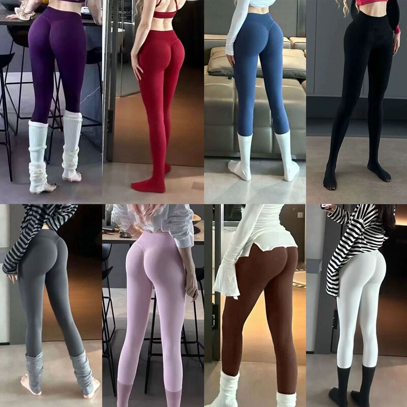 Mid-High Waist Fitness Pants for Women, High Elasticity Butt-Lifting Shapewear, Soft Seamless Tight-Fitting Yoga Leggings, Nine-Point Pants