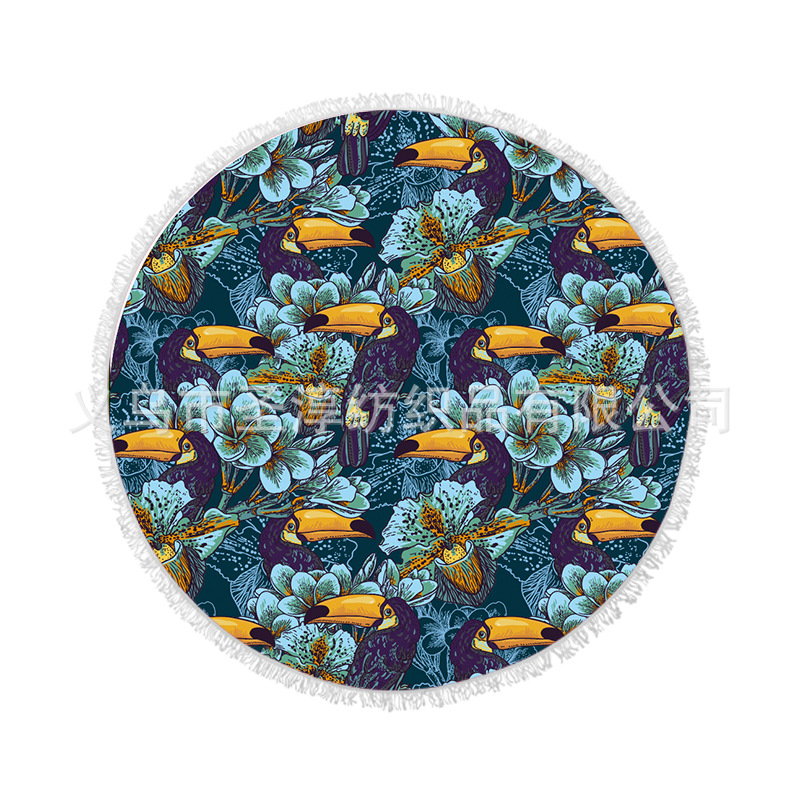 Toalla de playa redonda ultrafina de vacaciones en la playa de impresión digital fibra de baño absorbente de secado rápido absorbente de sudor Toalla de baño