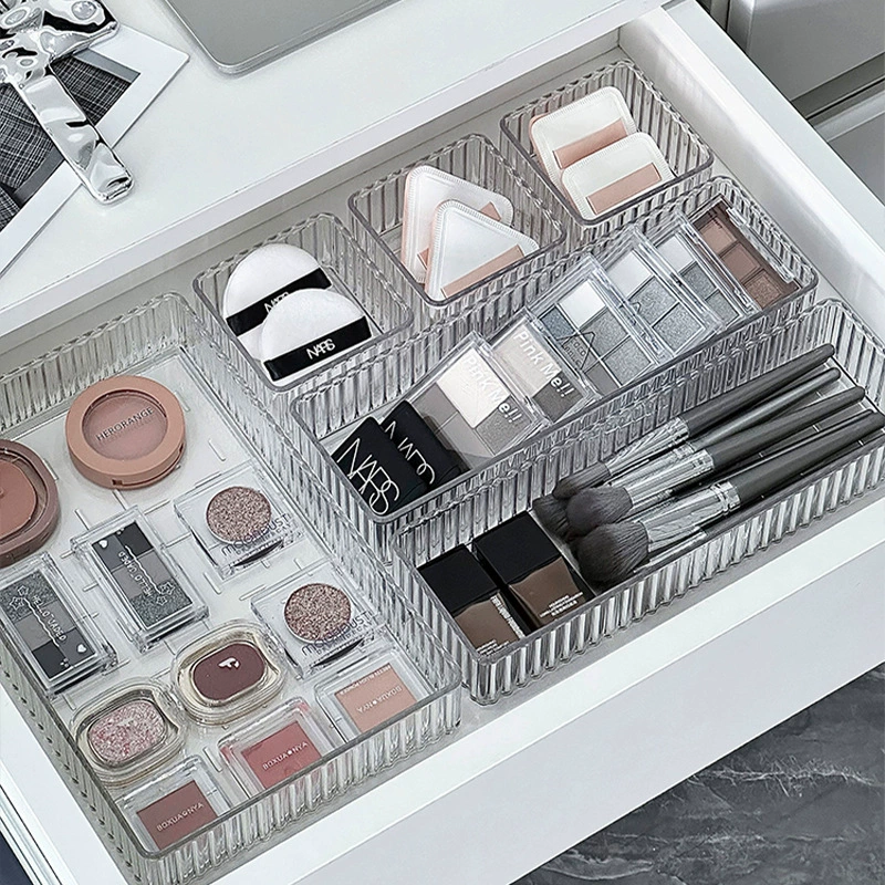 Acrylic Makeup Storage Box — Desktop / Drawer Dressing-Table Organizer, Multiple Sizes