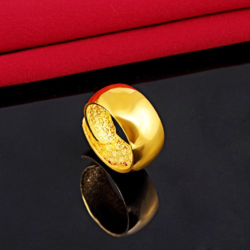 Authentic Sand Gold Ring Men's Opening Adjustable Plated 24K Domineering Stylish Trendy Men's Large Ring Vietnamese Gold Color
