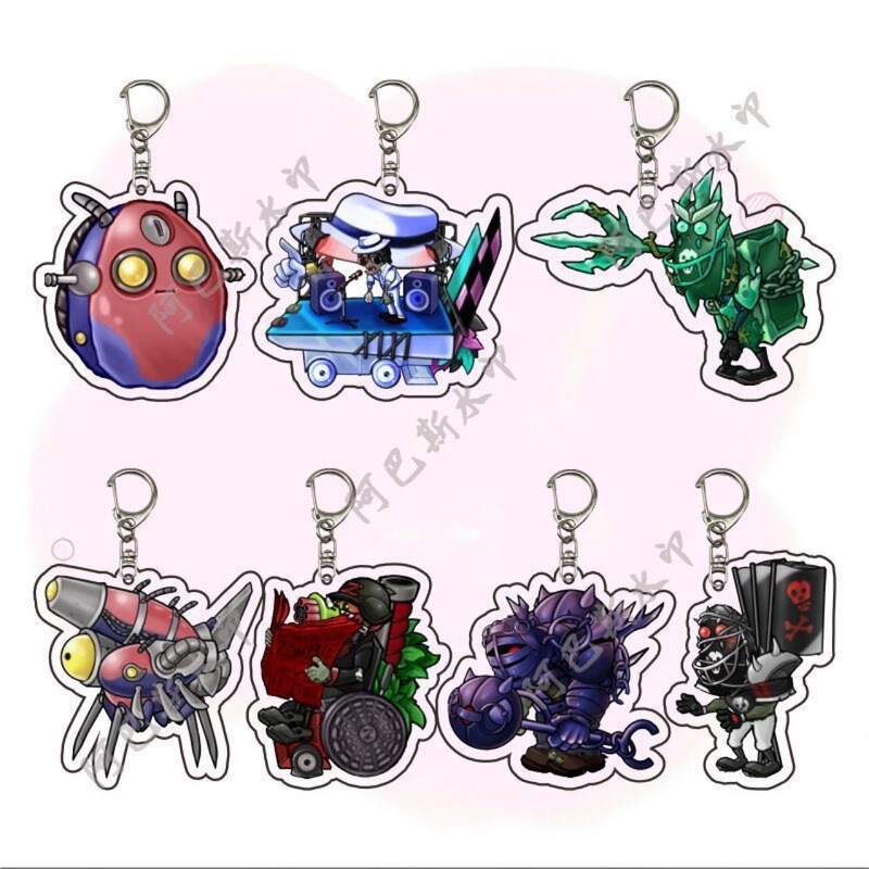 Plant vs. Zombie Fusion Edition Extremely Zombie Acrylic Keychain Game Peripheral Schoolbag Pendant Small Jewelry