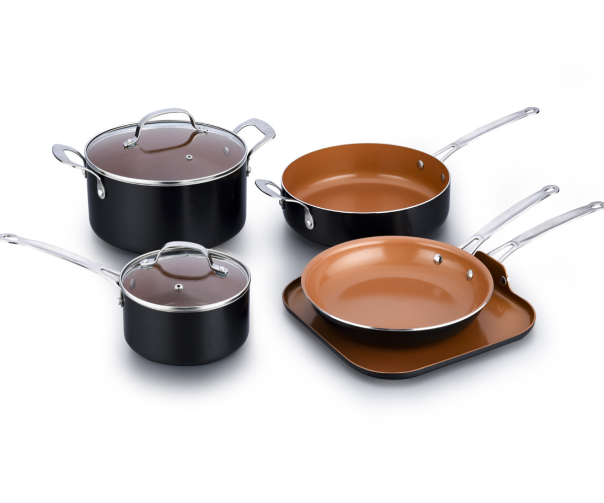 wholesale copper pan Cookware Copper non-stick cookware Double bottom pan suit Stretching pot