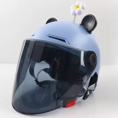 Motorcycle Safety Supplies — Rabbit Ear Accessories, Half Helmet, Manufacturer - frosted-blue-tea-length-bear-ears-sunflower