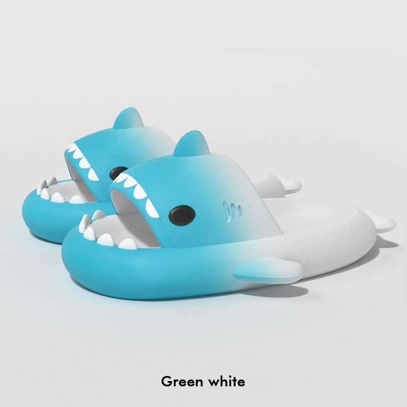Platform Shark Slippers (Shark), summer funny slide, 4 cm platform, gradient colors