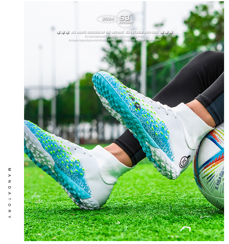 Botas de fútbol AG Long para hombre, para estudiantes, adultos, para exteriores, césped, competición, entrenamiento, con clavos rotos_voghion.com