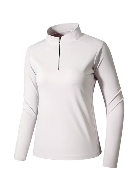 Couple's half-cardigan autumn and winter warm long-sleeve high-elastic outdoor cycling sweatshirt for men and women, casual base shirt, skin-friendly