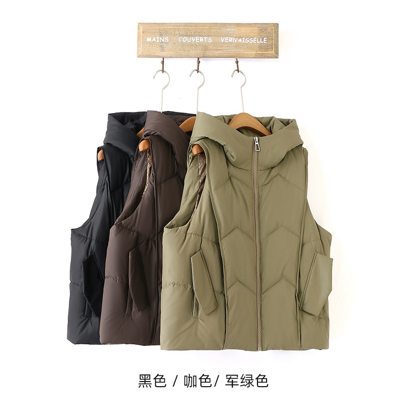 estudiantes chaleco de algodón para mujeres 2024 nuevos productos corto encapuchado multi-combinante grueso coreano delgado chaqueta caliente image 5