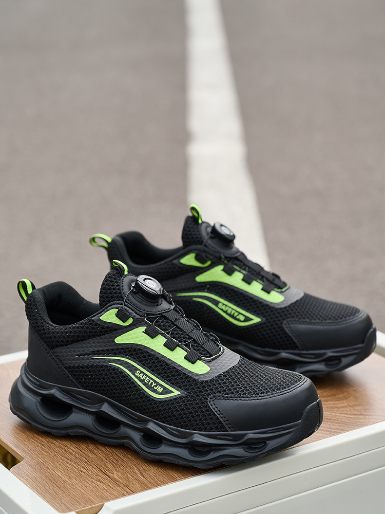 2592 녹색 플라잉 버튼 노동 보호 신발;36